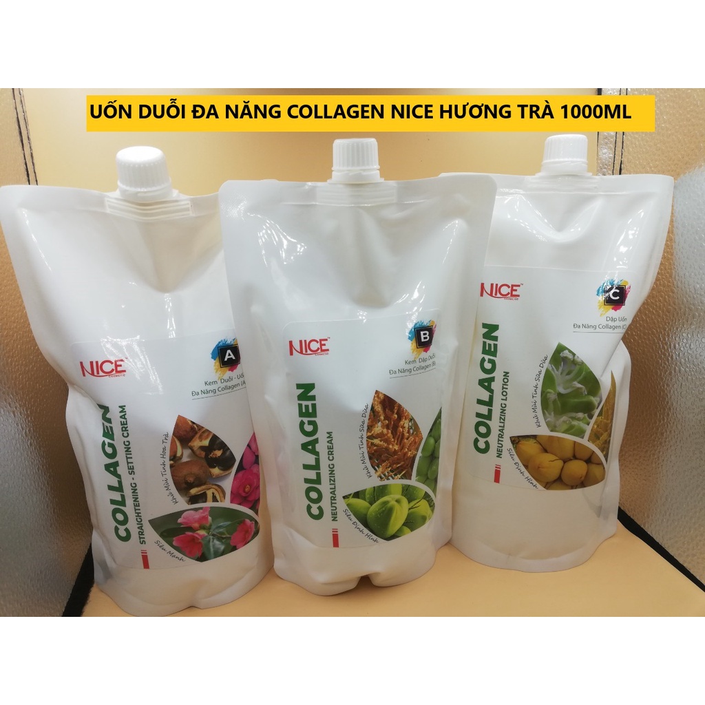 Kem uốn duỗi đa năng hoa trà Nice 1000ml