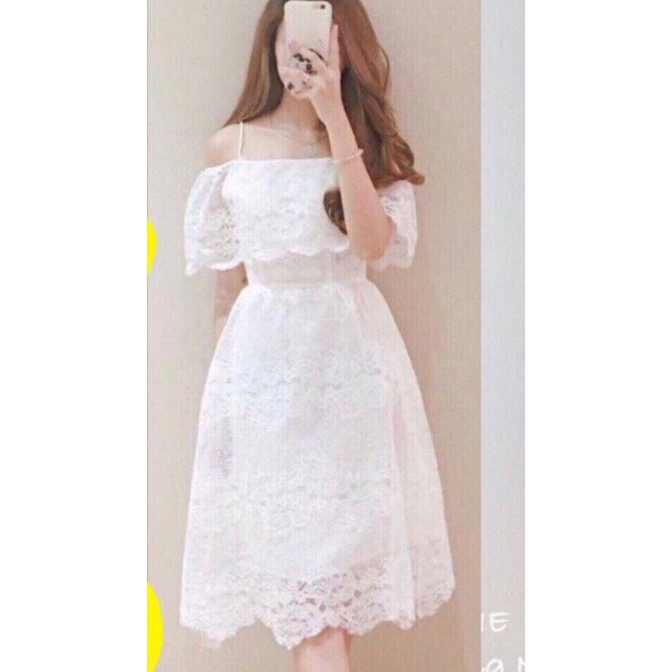 Đầm ren trễ vai công chúa siêu xinh + Ảnh thật | BigBuy360 - bigbuy360.vn