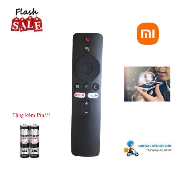 Remote Điều khiển giọng nói TV Xiaomi - Mi TV Box Android TV- Hàng mới chính hãng Tặng kèm Pin