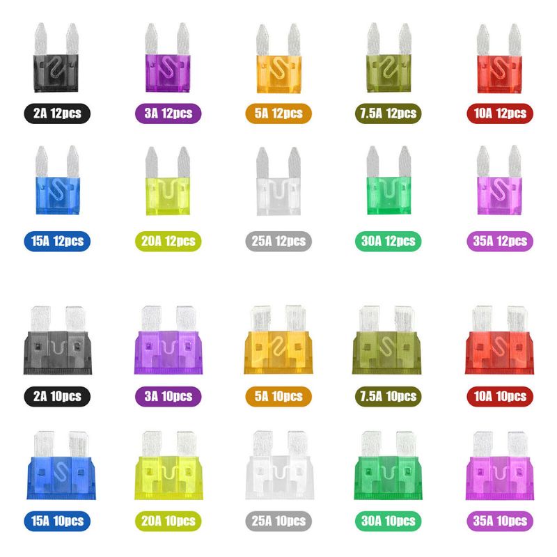 Set 220 Cầu Chì Lưỡi Dao Nhiều Loại Cho Xe Hơi / Xe Tải