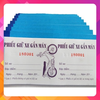 Phiếu Giữ Xe Máy Lớn - 10 cuốn- Phiếu Gửi Xe Máy Lớn