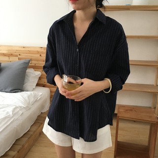 Sơ Mi Nữ Tay Dài Kẻ Sọc