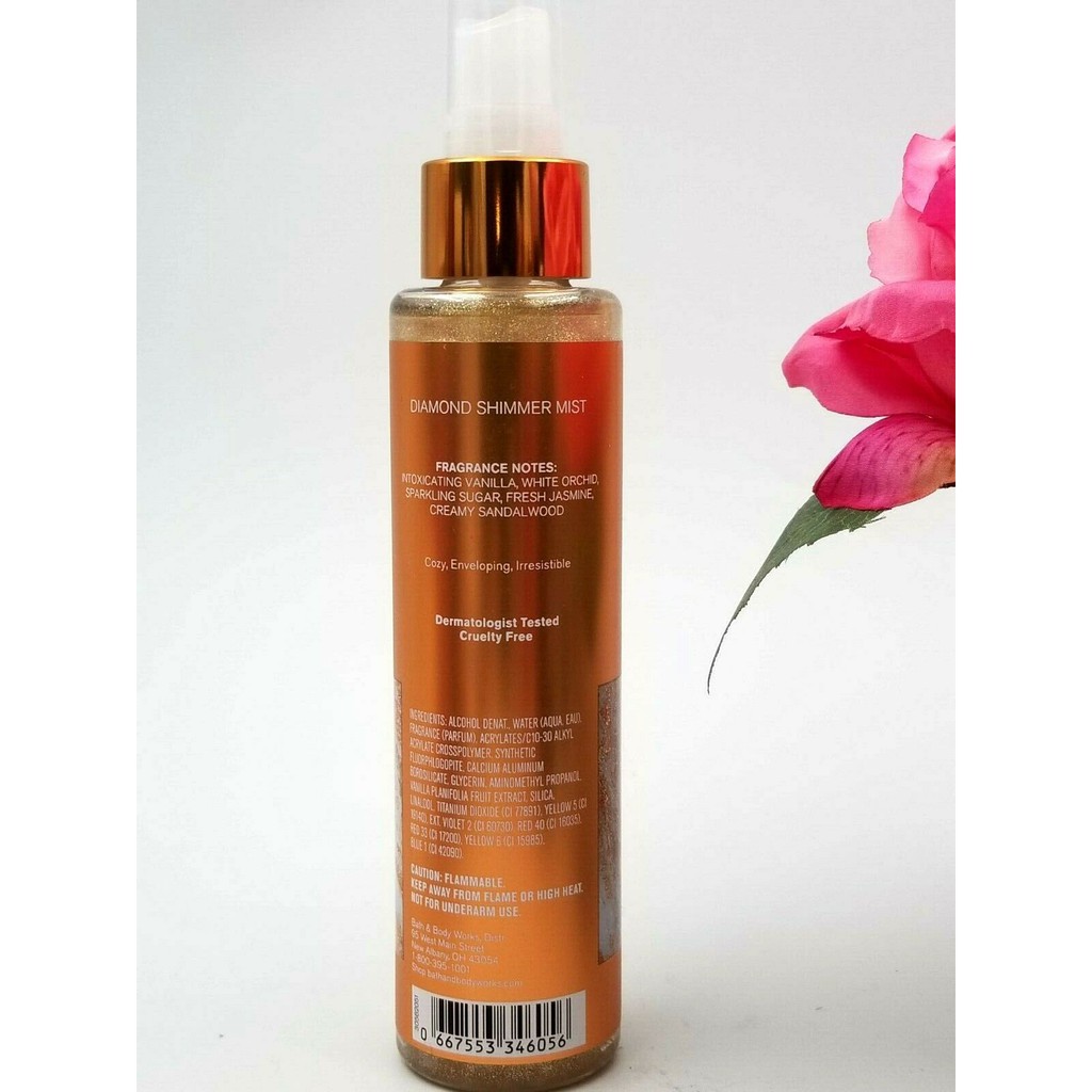 Xịt thơm tông nước hoa nhũ kim tuyến Bath & Body Works - Warm Vanilla Sugar - Diamond Shimmer Mist 146mL | BigBuy360 - bigbuy360.vn