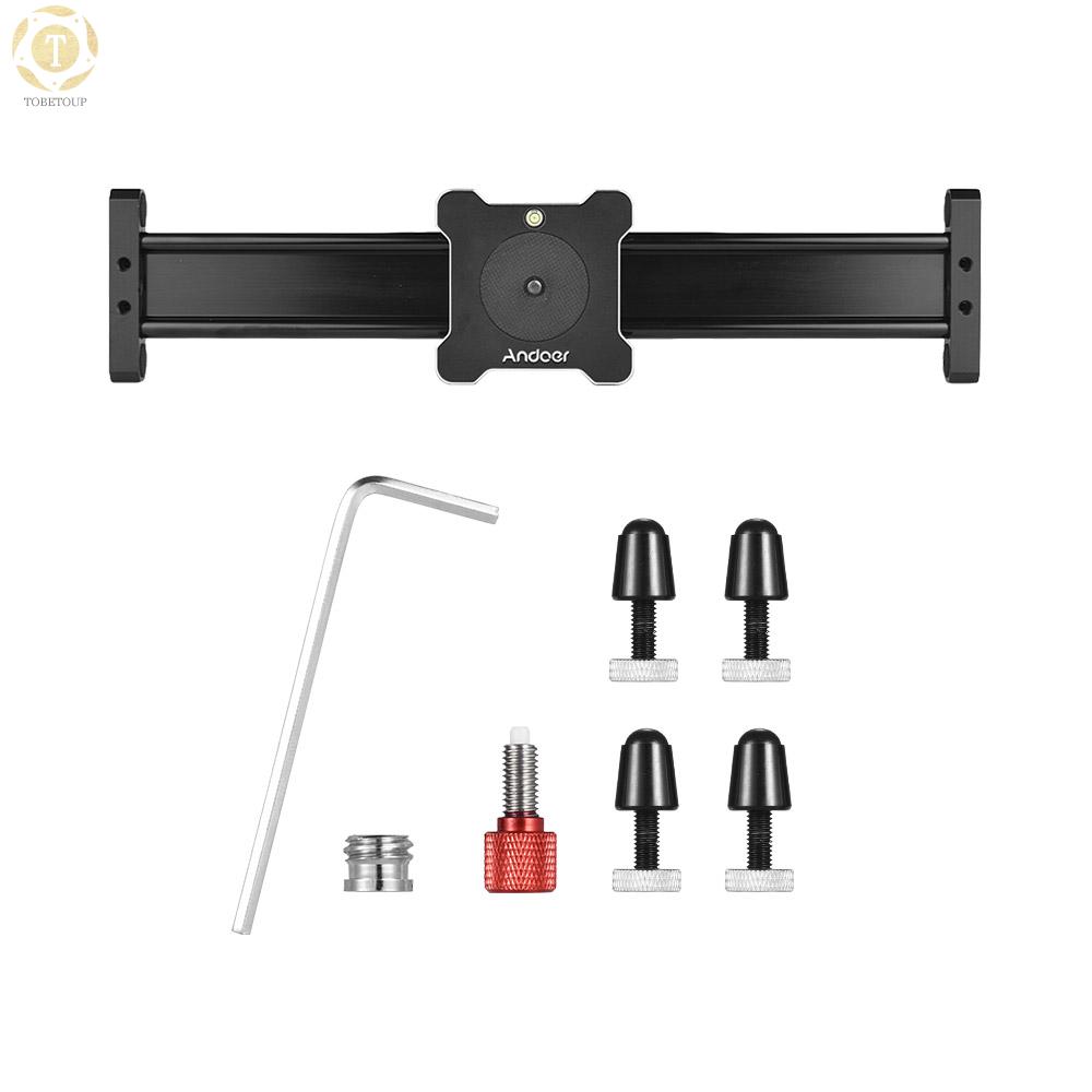 Shipped within 12 hours】 Andoer 40cm/15.7inch Aluminum Alloy Camera Video Slider Track Rail Stabilizer Max. Load 13.2Lbs for DSLR Camera Slider Track [TO]