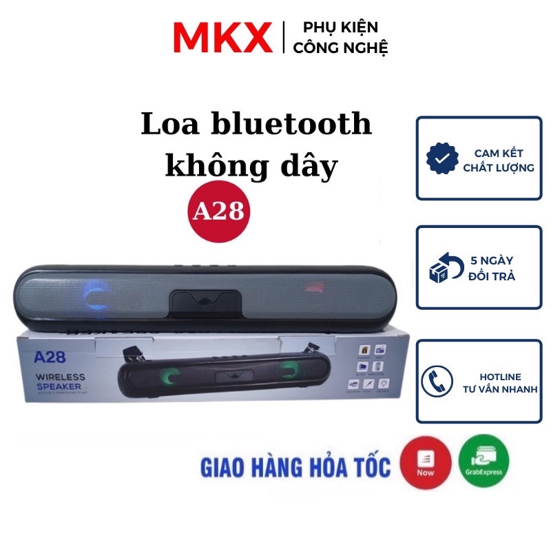 [Mã ELHACE giảm 4% đơn 300K] Loa bluetooth dài A28 siêu xịn xò, pin siêu khoẻ, nghe nhạc từ 4-6h liên tục