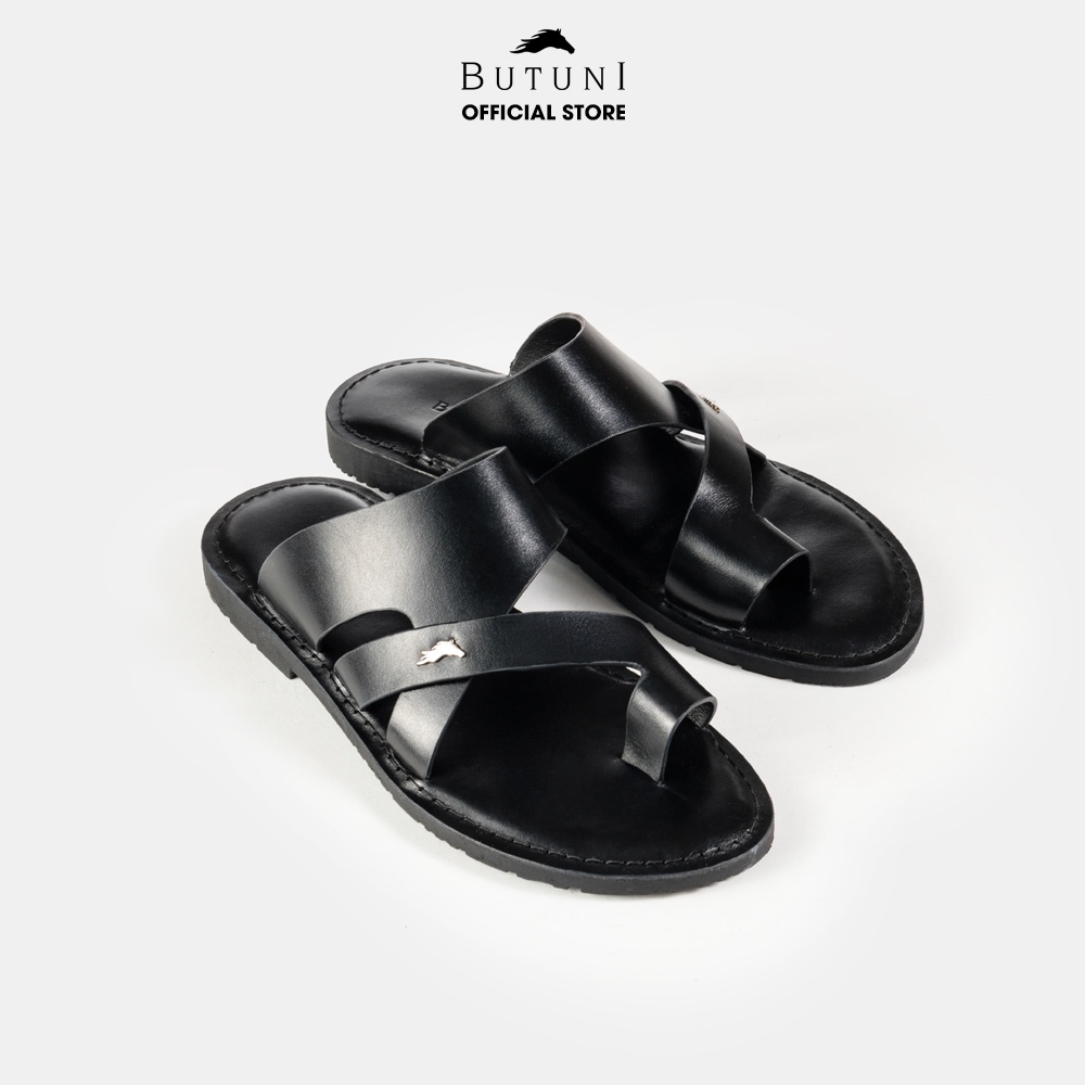 Dép xỏ ngón da thật Butuni Lively Sandal - Đen