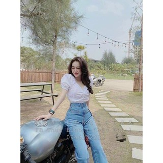 Áo croptop tim tay phồng