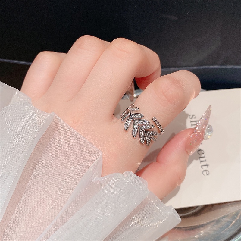 [Hàng Mới Về] Nhẫn Dạng Hở Hình Chiếc Lá Thời Trang Mùa Hè Cho Nữ