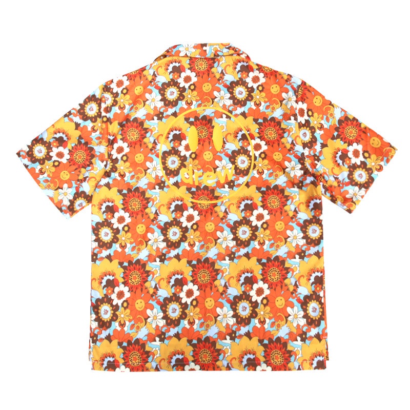 Áo Sơ Mi Tay Ngắn In Hoa Mặt Cười Plus Size Cho Nam Nữ