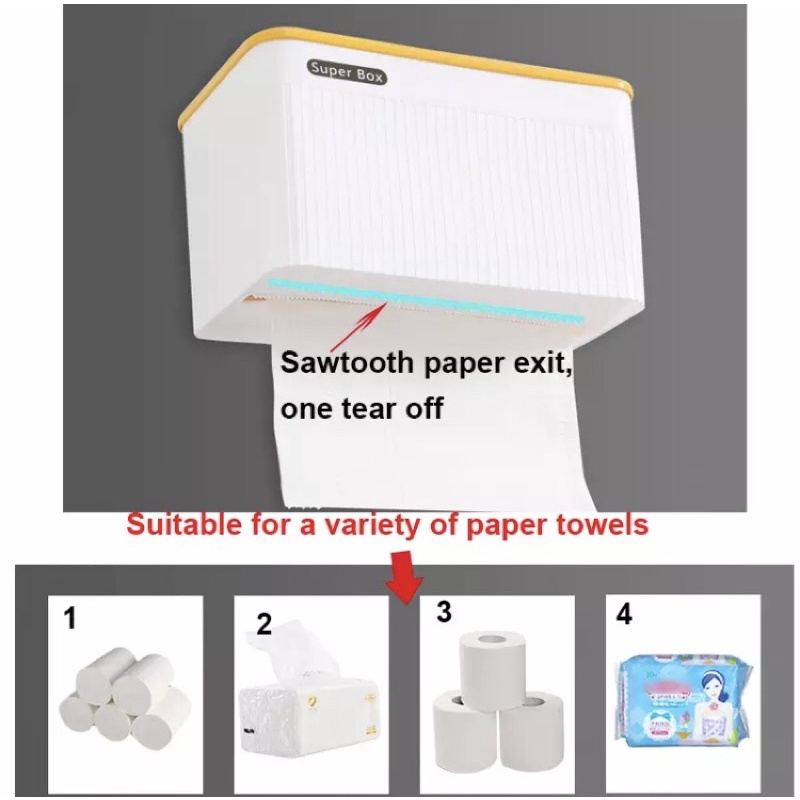 [Freeship] Hộp đựng khăn giấy , đựng giấy vệ sinh dán tường Super Box