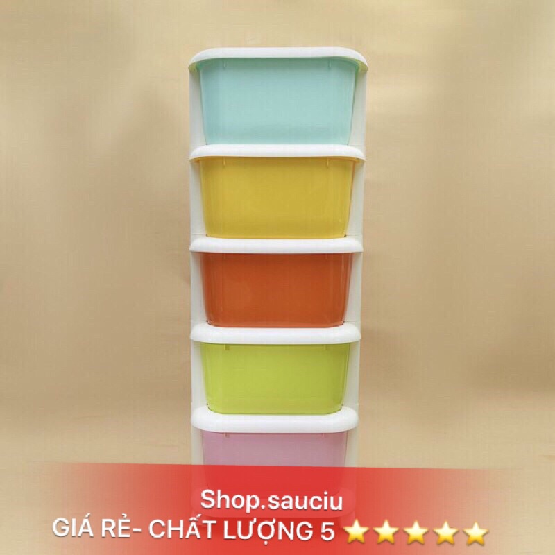 TỦ NHỰA 5 TẦNG ĐA SẮC MÀU NHIỀU CHỨC NĂNG VIỆT NHẬT có bánh xe