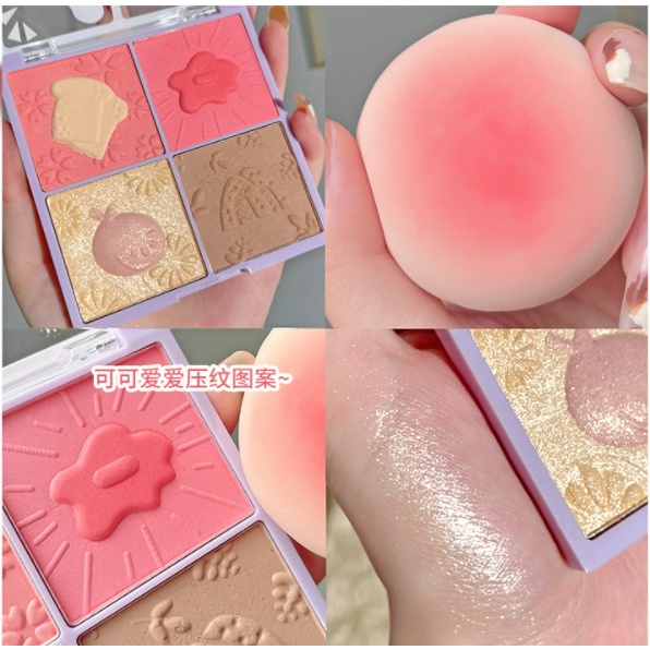 Phấn má hồng kèm bắt sáng mix 4 ô Gella's siêu hot