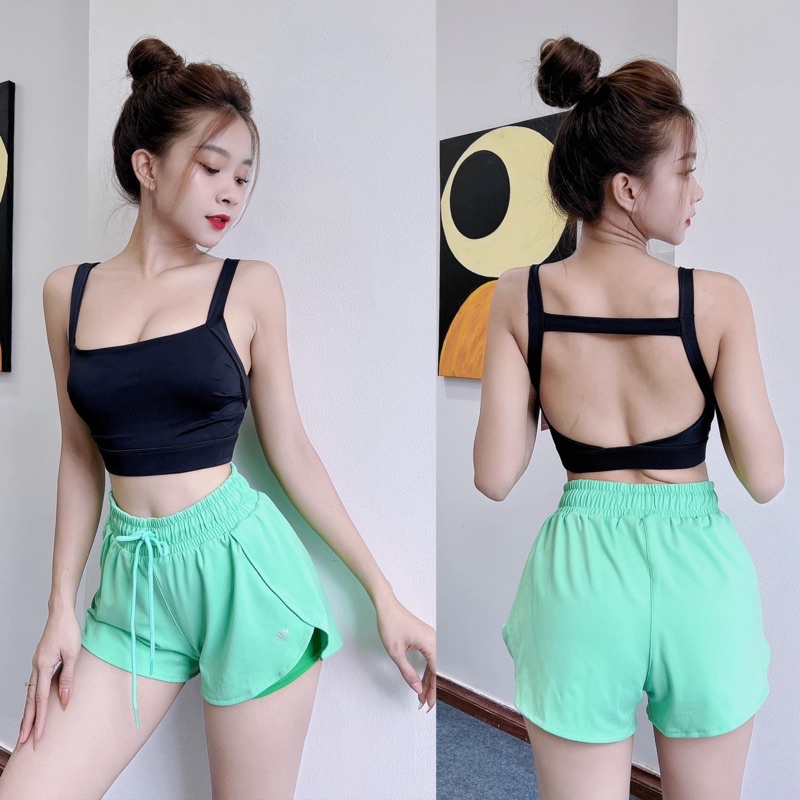 Áo Bra Cổ Vuông Hở Lưng tập gym yoga aerobic Zumba