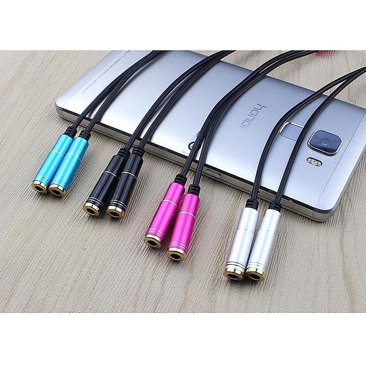 Dây chia từ 3.5 ra 1 tai nghe và 1 mic 4 khấc loại tốt mạ vàng chất lượng cao chuyên dụng cho live Stream