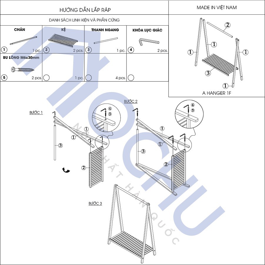 Giàn treo quần áo bằng gỗ kiểu dáng chữ A mẫu mới nhất hiện nay