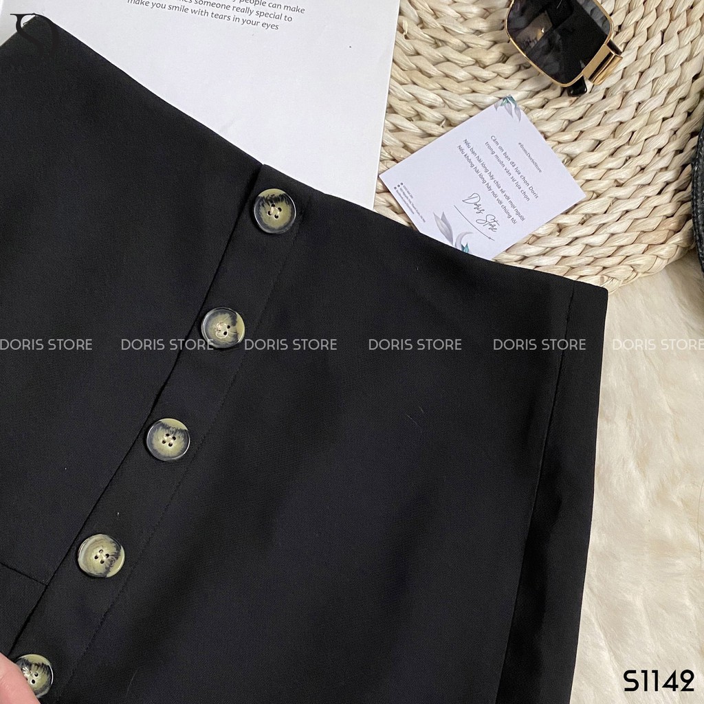 Chân váy vát lệch có khuy DORIS S1142 | BigBuy360 - bigbuy360.vn