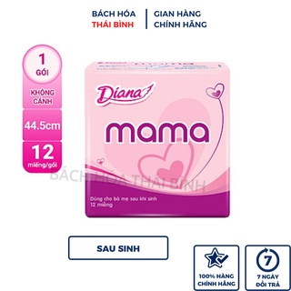 Băng vệ sinh Diana Mama dành cho mẹ sau sinh không cánh bịch 12 miếng x 44cm