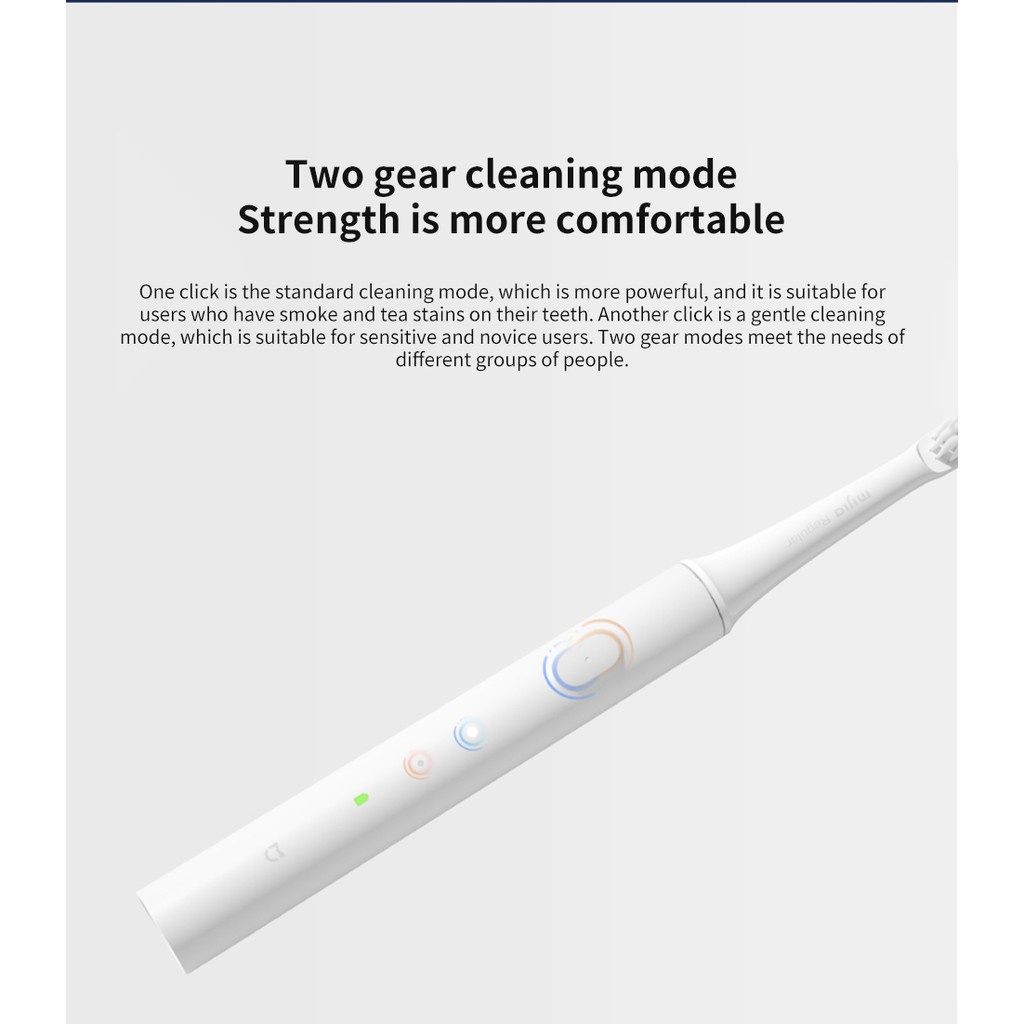 [Hàng mới về] Bàn chải đánh răng siêu âm Xiaomi Mi T100 sạc USB chống nước tốt cho sức khỏe màu tùy chọn cho người lớn