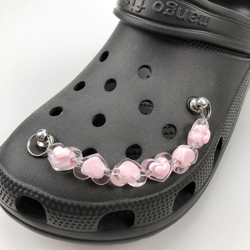 Phụ Kiện Trang Trí Giày Hình Trái Tim Đính Hạt Xinh Xắn