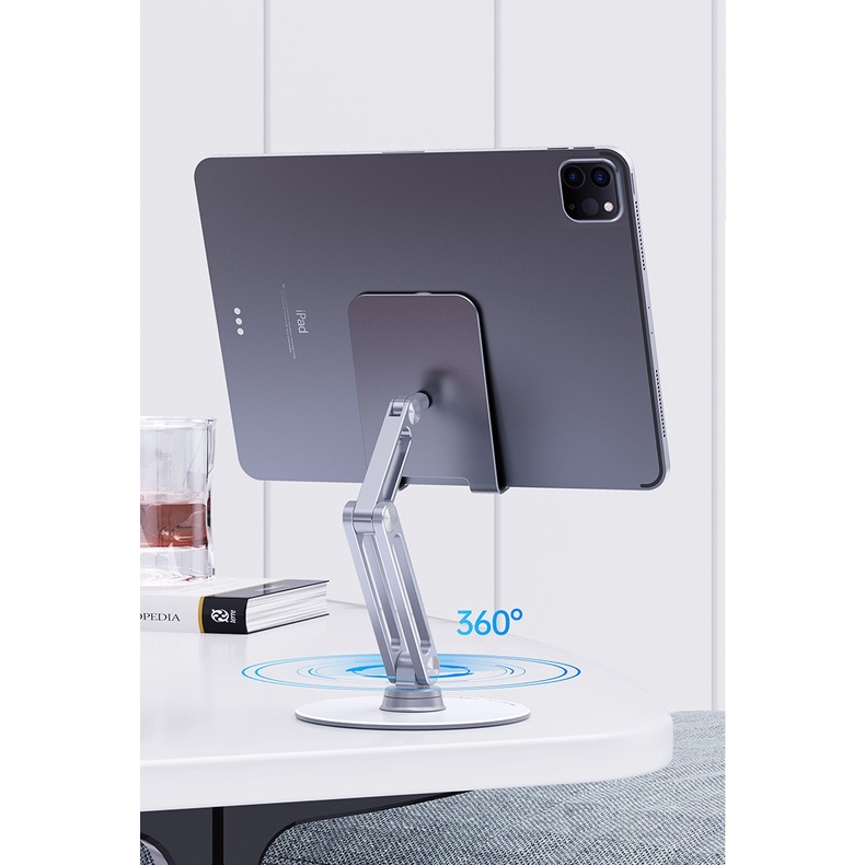 Giá Đỡ Điện Thoại, iPad, Máy Tính Bảng L08 Chất Liệu Hợp Kim Nhôm Cao Cấp - Hàng Chính Hãng, Chân Đế Xoay Tròn 360 Độ.