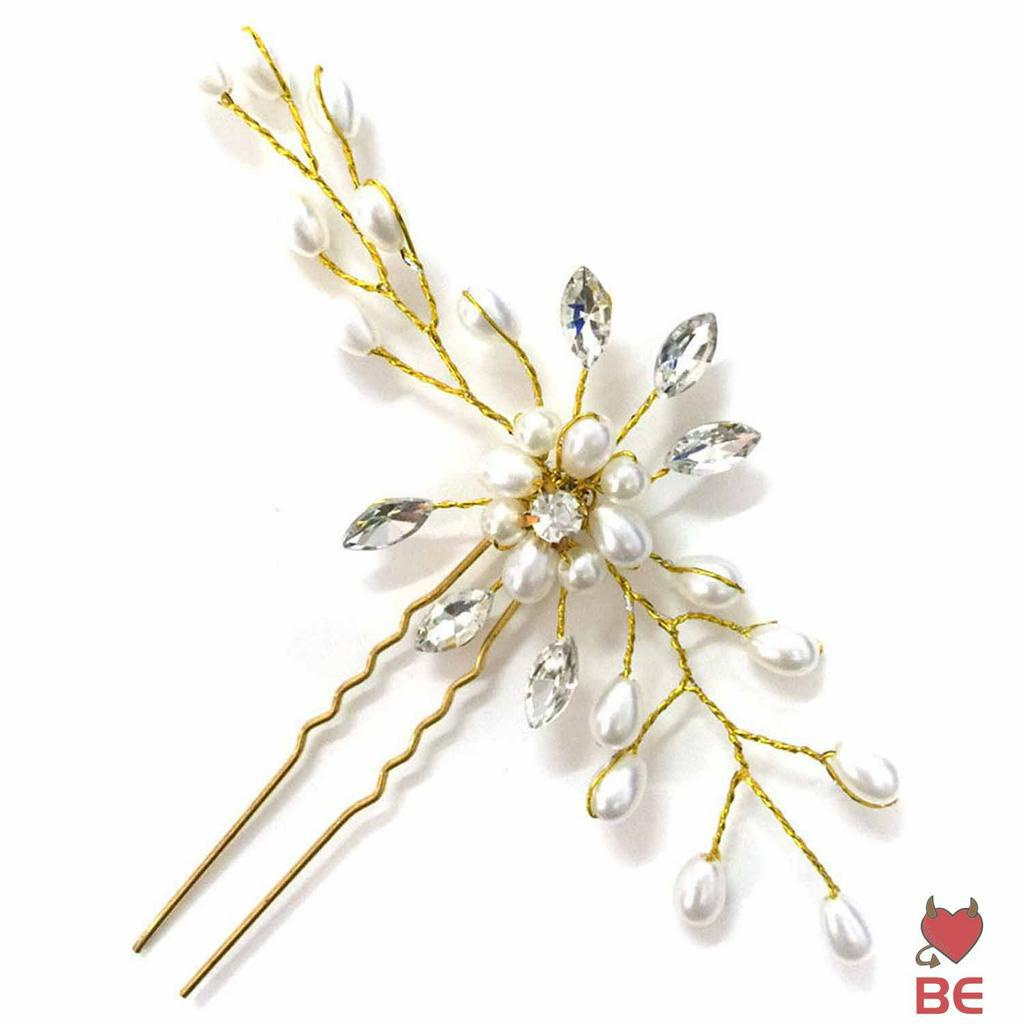 YADORNOS 1 Trâm Cài Tóc Hình Hoa Đính Ngọc Trai Phong Cách Vintage