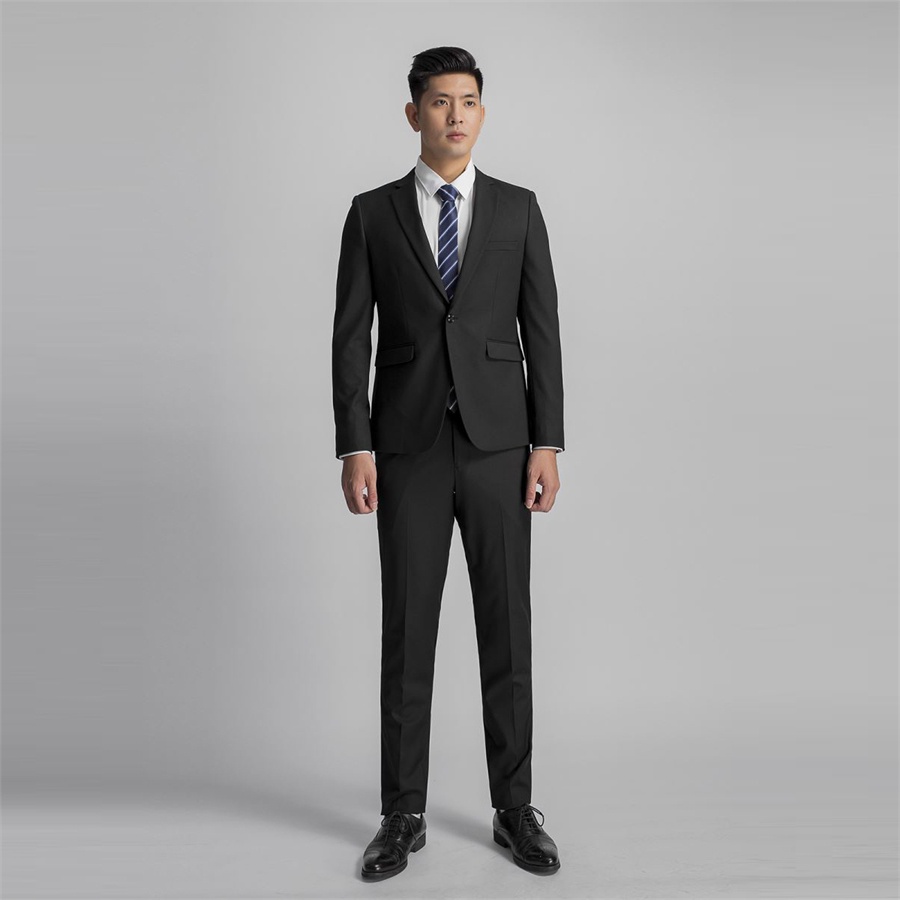 Bộ suit nam ARISTINO cao cấp 2 đường xẻ tà lịch lãm from ôm  ASU00208