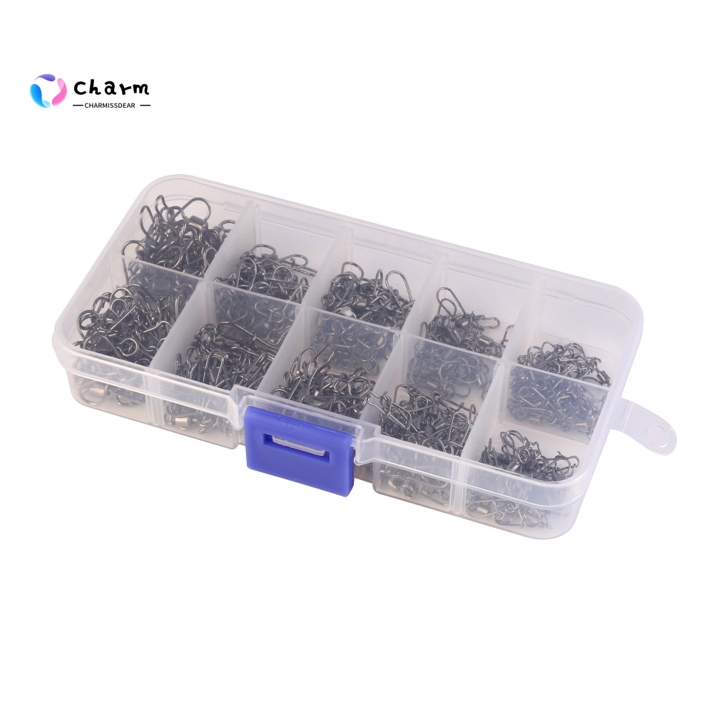 CHW Availble 210 Pcs Rolling Swivel Fast-lock Snap Ball Bearing Fishing Connector Swivel Clasp