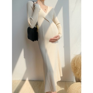 Váy len bầu quyến rũ, cổ V, đuôi cá - Free size