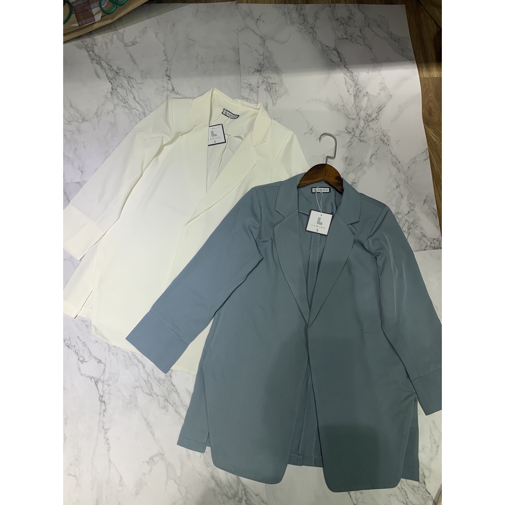 Áo vest blazer dáng suông mỏng tay lật 1 lớp mặc hè thu 005 | BigBuy360 - bigbuy360.vn