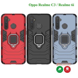 Ốp lưng Oppo Realme C3 / Realme 6i chống sốc Iron Man gắn giá đỡ iring hỗ trợ xem video, chống va đập mạnh