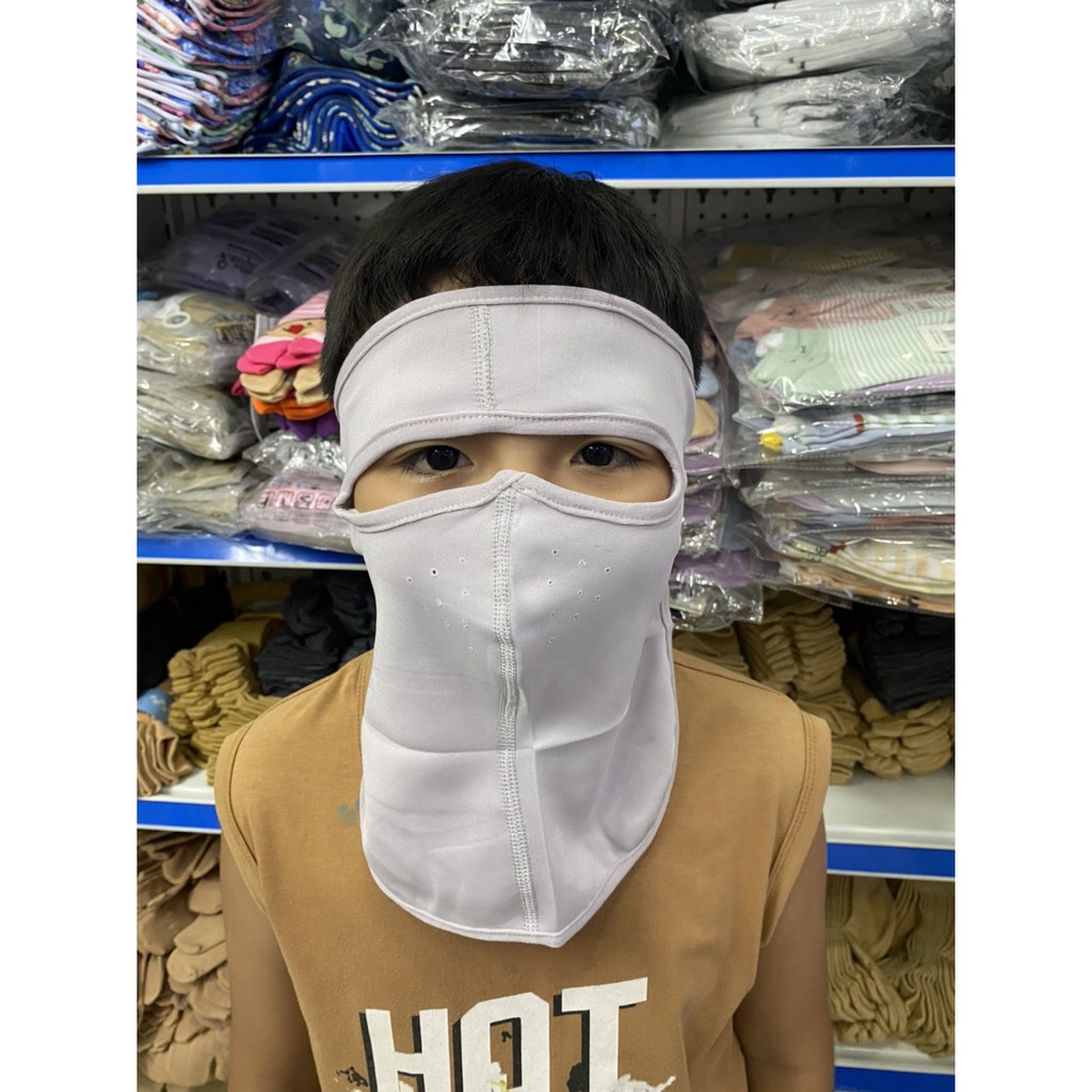 Khẩu trang Ninja chống nắng, vải thun cotton, có thun giữ phía sau, che kín mặt, trán, nhiều màu lựa chọn | BigBuy360 - bigbuy360.vn