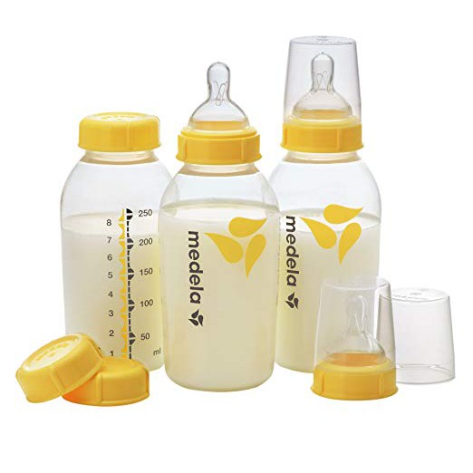Bình Medela 250ml kèm núm ti và có nắp đậy ti kèm nắp đậy bình