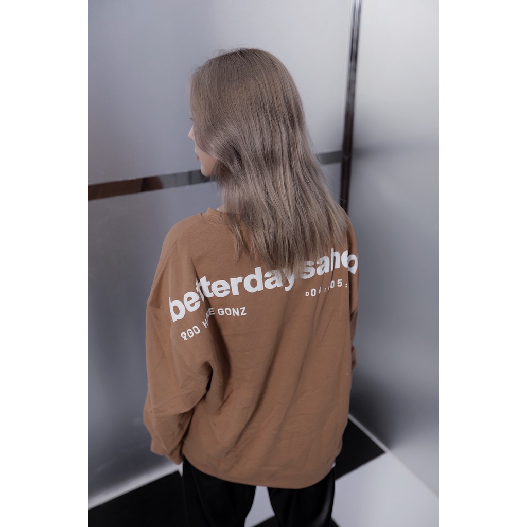 Áo Sweater Form Rộng Mùa Đông Sweater Betterdaysahead Gonz - Màu Nâu | BigBuy360 - bigbuy360.vn