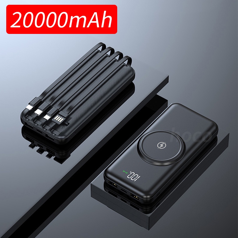 Sạc Dự Phòng Pffee 20000mAh Qi 2A 3 Trong 1 Tiện Dụng