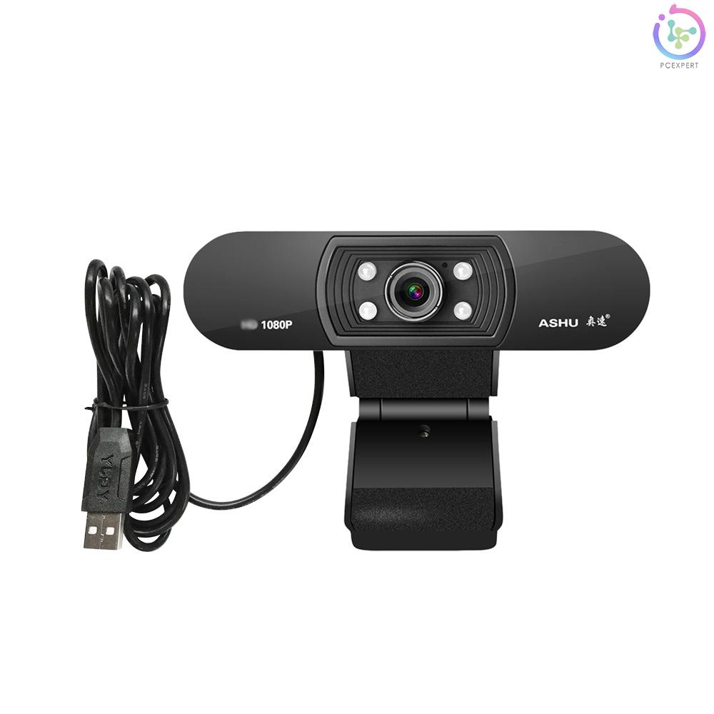 ASHU USB 2.0 Web Digital Camera Full 1080P Webcams with Microphone Clip-on 2.0 Megapixel CMOS Camera Web Cam for Computer PC Laptop