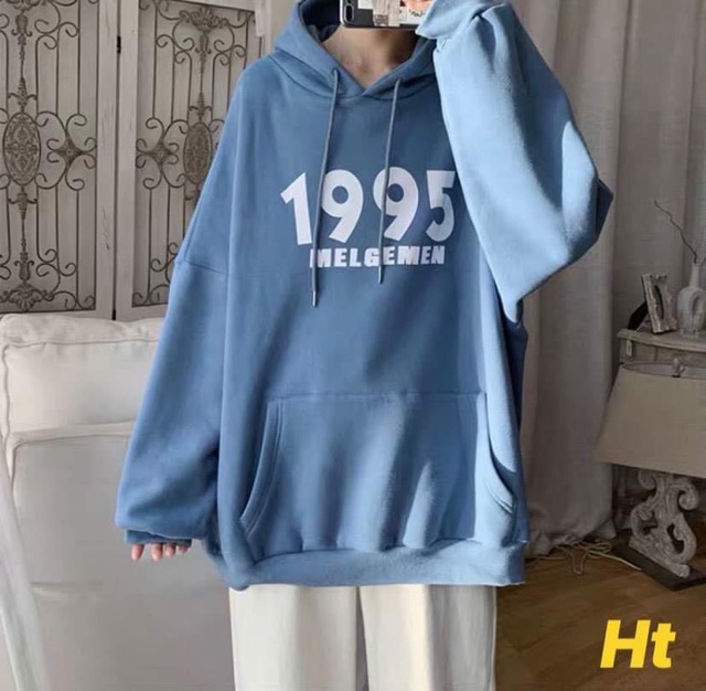 Áo hoodie nỉ mũ túi bụng 1995