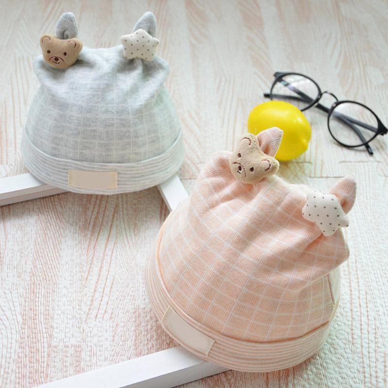 Mũ trùm đầu vải cotton trang trí họa tiết hoạt hình đáng yêu cho trẻ sơ sinh