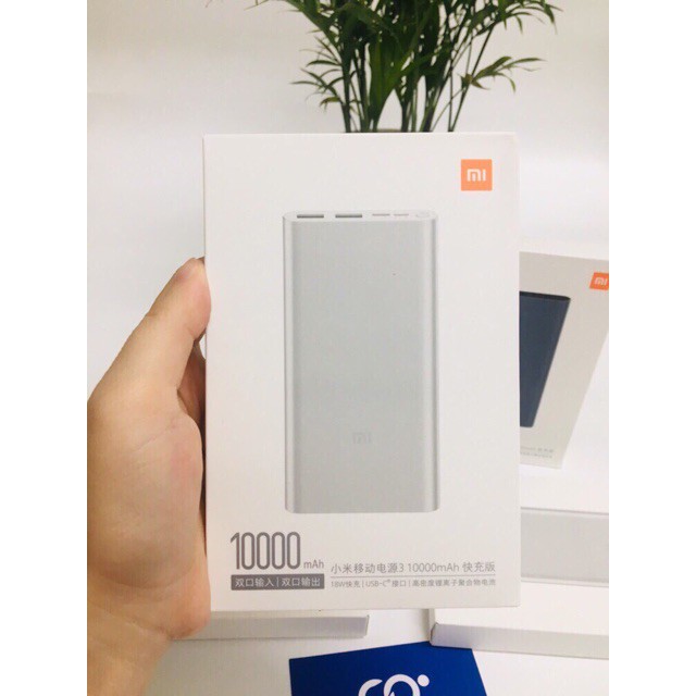 Pin sạc dự phòng Xiaomi Gen 3 dung lượng 10.000 mAh 2021 Mới Nhất,2 cổng sạc Usb tiện lợi, bản nội địa chuẩn 10.000 mAh