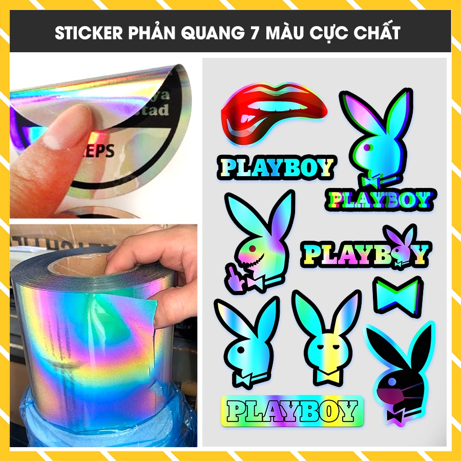 Sticker PlayBoy 7 Màu Mã Số 5X-02 | Hình Dán Mũ Bảo Hiểm Cắt Sẵn Tại Azsticker