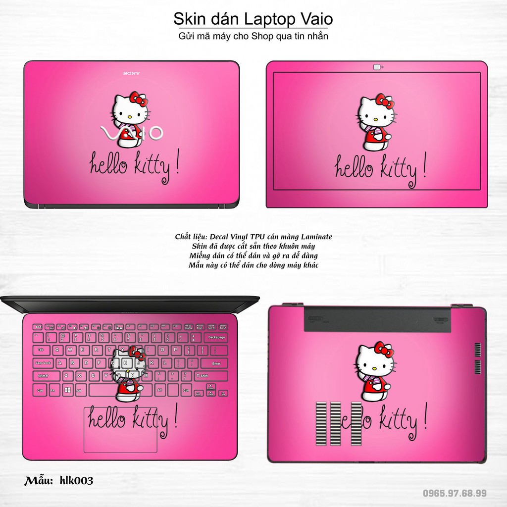 Skin dán Laptop Sony Vaio in hình Hello Kitty (inbox mã máy cho Shop)