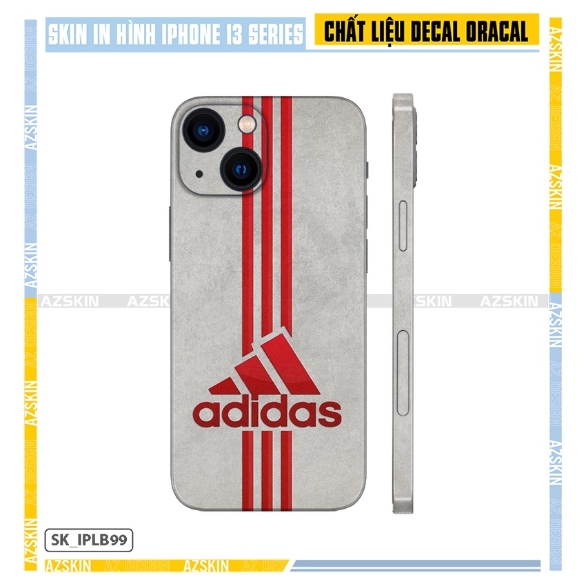 Miếng Dán Skin Adidas Xám 13 Mini - 13 Pro Max |SK_IPLB99| Chất Liệu Nhập Khẩu, In Siêu Nét, Cắt CNC, Dán Lưng Viền Máy