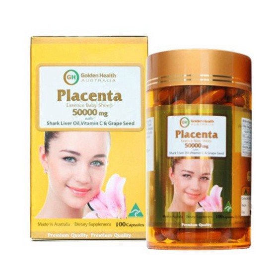 HẠ GIÁ [ Hàng Chuẩn ÚC ] Golden Healthy Placenta 50000mg - Viên uống nhau thai cừu 100 viên HẠ GIÁ