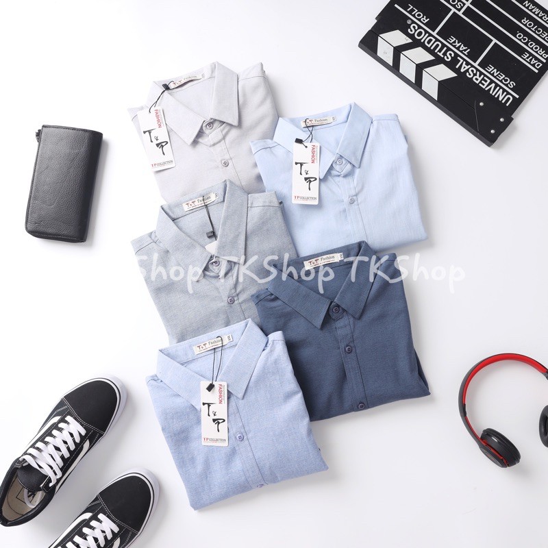 Áo sơ mi tay dài vải bố nhiều màu BIGSIZE (48kg-105kg)