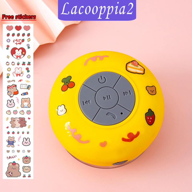 [LACOOPPIA2]Waterproof Wireless Mini Bluetooth Speakers With Solid Suction Cup Portable