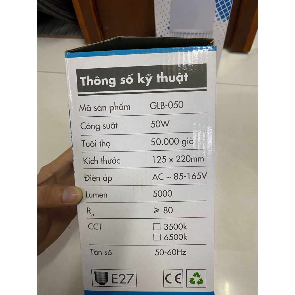Bóng đèn Led Bulb trụ bằng nhôm đúc 50W Glight TUVACO, sử dụng chip LED chất lượng cao, tiết kiệm năng lượng, siêu sáng