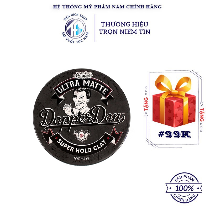 - Dapper Dan Ultra Matte Super Hold Clay 100ml cao cấp Anh Quốc / Tiến Đích Shop - Sapvuottocnam