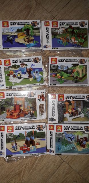 Lắp 1 hộp Lego MyWord 9924 có nhiều chi tiết