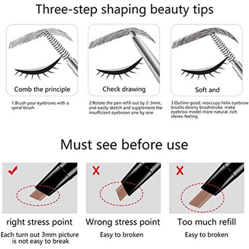 Bút chì kẻ lông mày hai đầu lâu trôi chống thấm nước siêu mịn