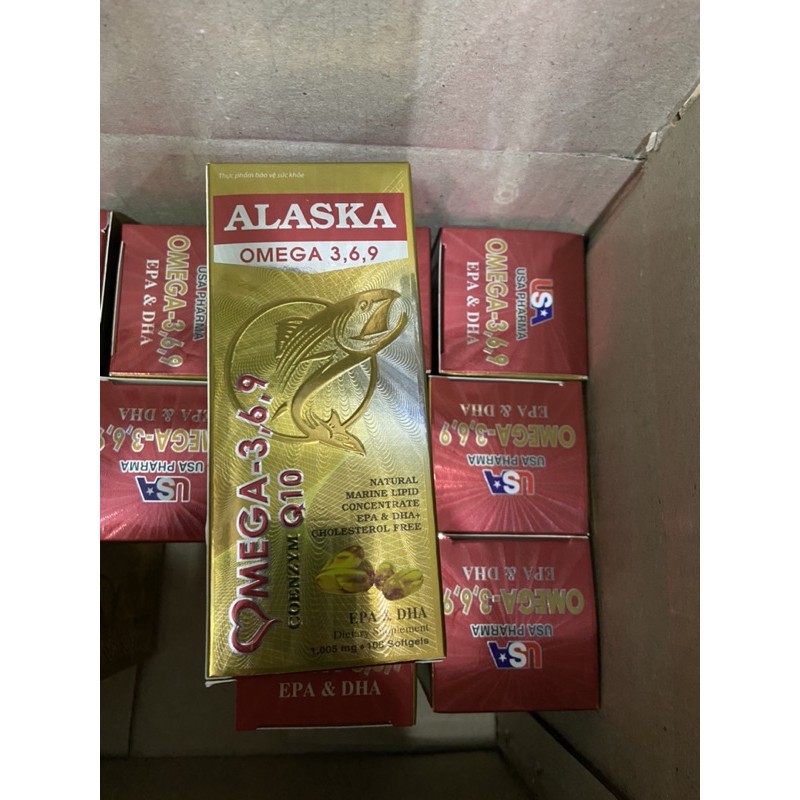 Viên dầu cá Alaska Omega - 3,6,9 Coenzym Q10 (hộp 100 viên)