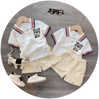 Bộ Gấu Bear Cổ Kẻ Cho Bé Trai